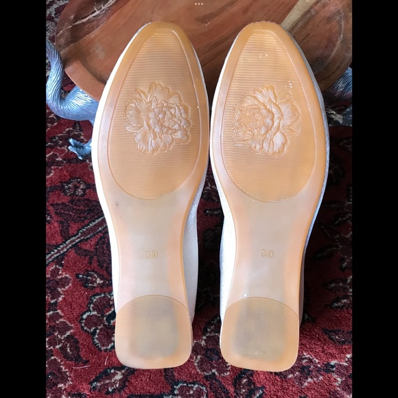 FU TAI XIN Champagne Pastels Floral Silken Embroidered Slip-Ons Chinese 240 US 7 - Picture 11 of 16